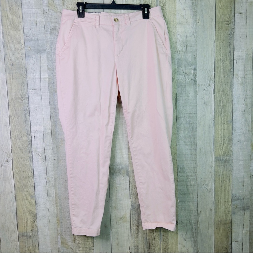 Maison Jules Size 10 Very Light Pink Essential Mid Rise Fitted Hip Casual Pant